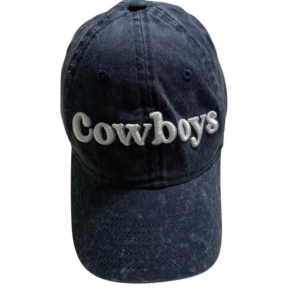 New Era Dallas Cowboys Baseball Hat Cap Women's O/S Distressed Dark Wash Blue